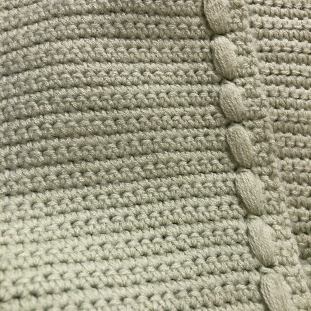 Talbots Green Knit Scarf w/ Tassels - Picture 3 of 4
